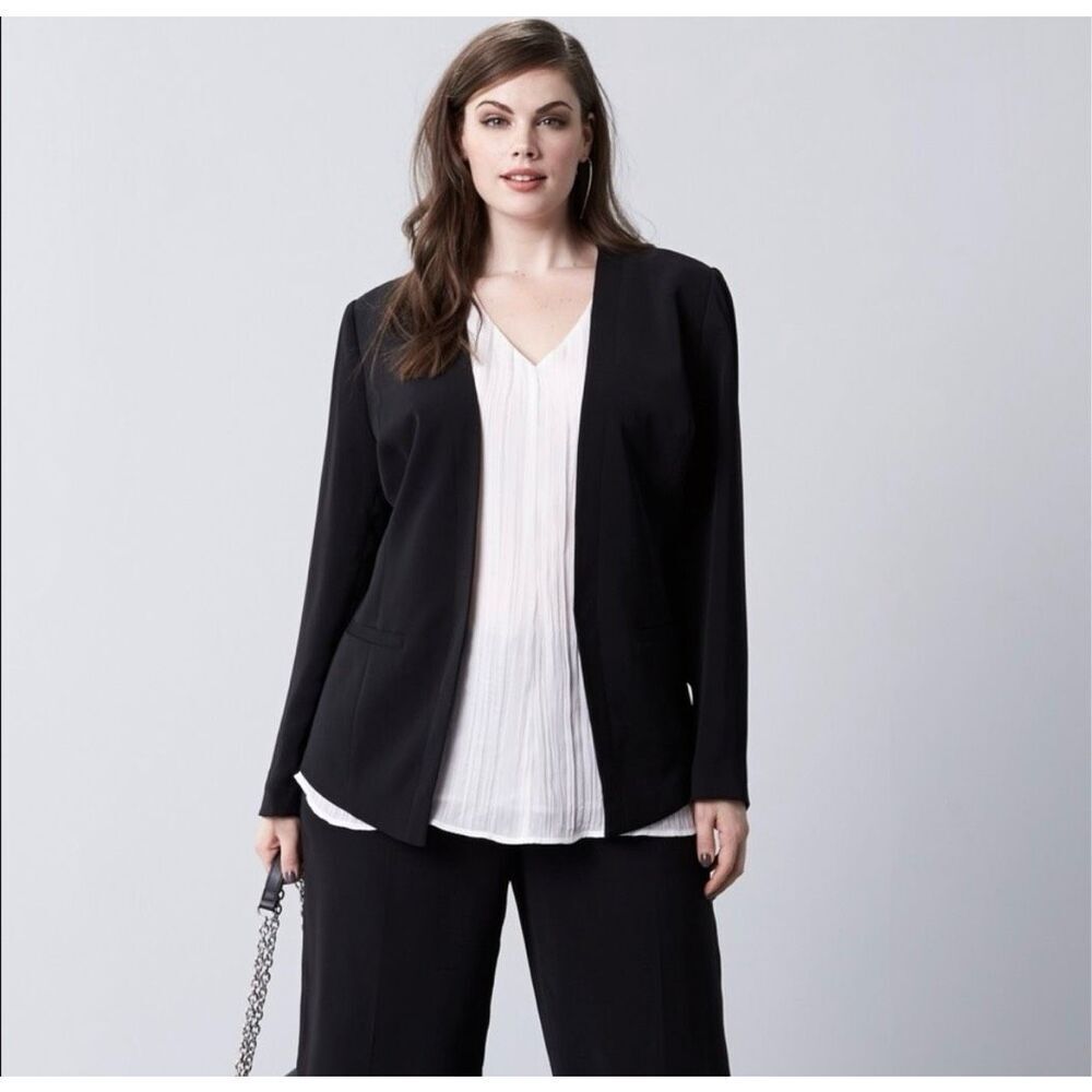 ✨Sejour Plus Tuxedo Stretch Blend Black Sz 20W Blazer✨